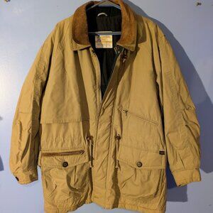 Vintage London Fog Tan Full Lined w/Leather Collar   Size ? Worn